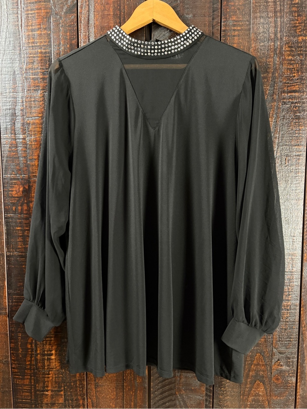 Belldini Studded mock neck Long Sleeve Top NWT Plus Size 2X